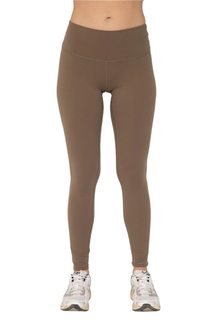Mono B Manhattan Minimal High Waist Legging - Java - Bottom Front View