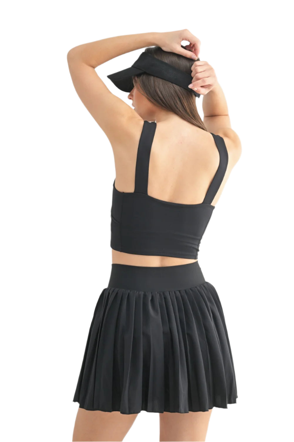 Mono B Flex Fit Square Neck Sports Bralette - Black - Back View