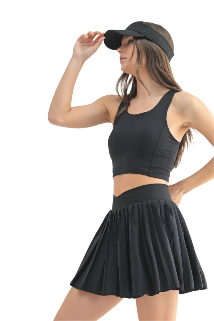 Mono B Flex Fit Square Neck Sports Bralette - Black - Side View