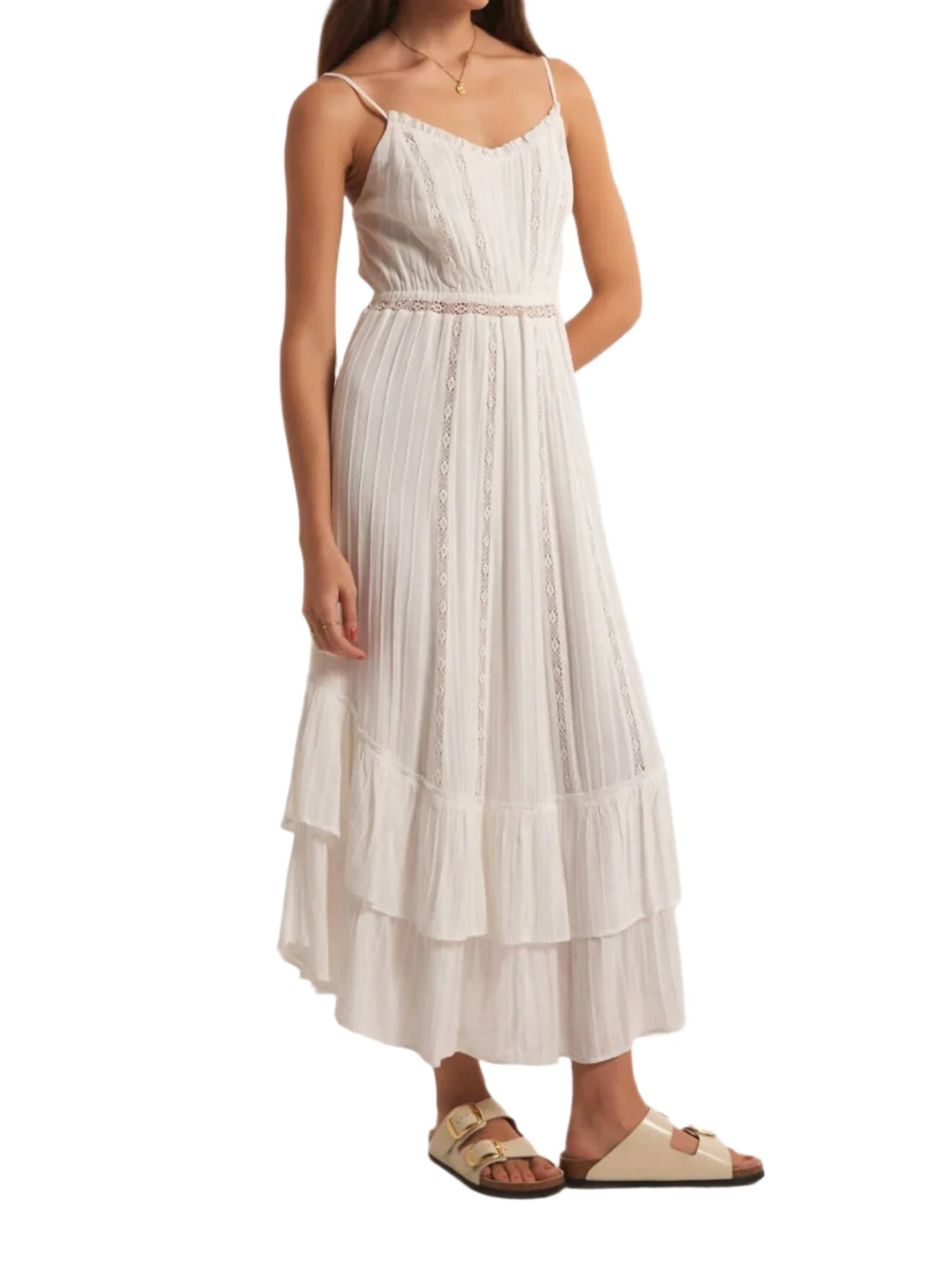 Z Supply Rose Maxi Dress - White - Side View