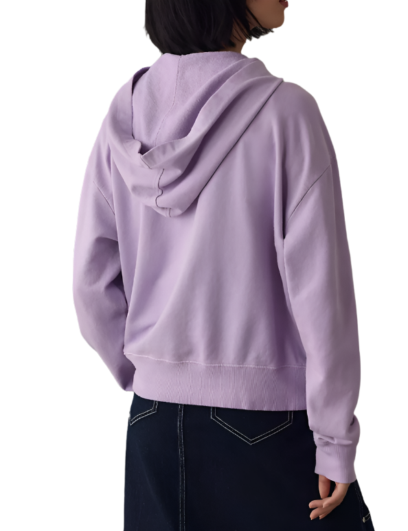 TLA Crop Hoodie Oversized - Lilac - Back Side View