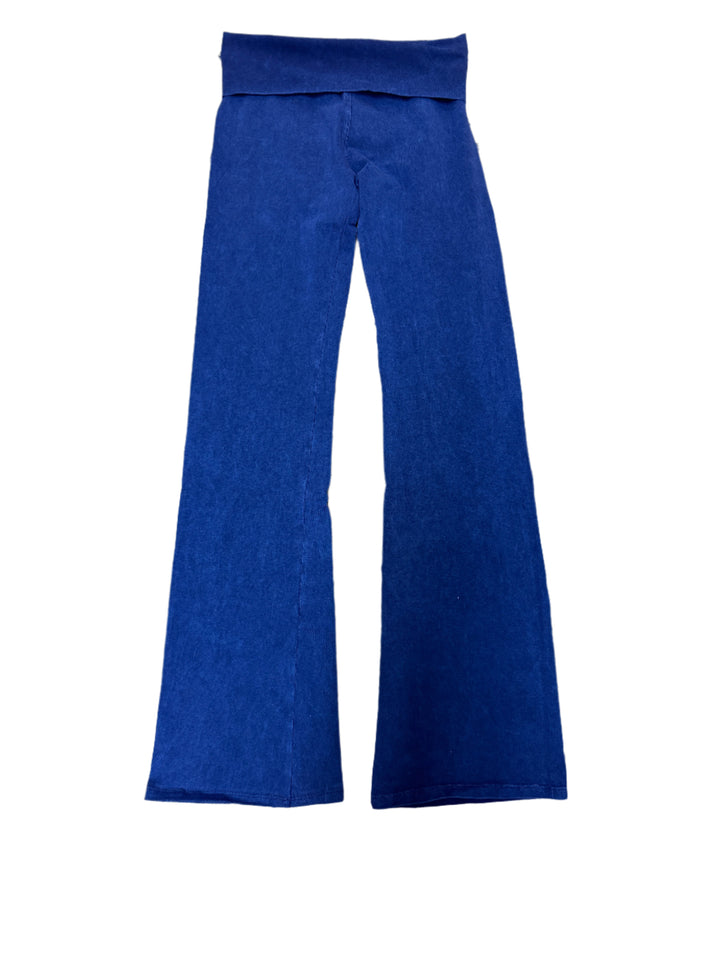 T-Party Fold Over MINERAL WASHED BOOTCUT Yoga Pants CJ7477