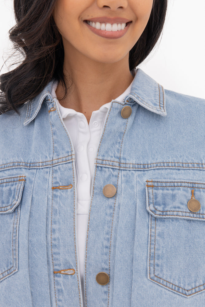 Mono B Crop Denim Jacket KJ11340 – Fitness Fashions