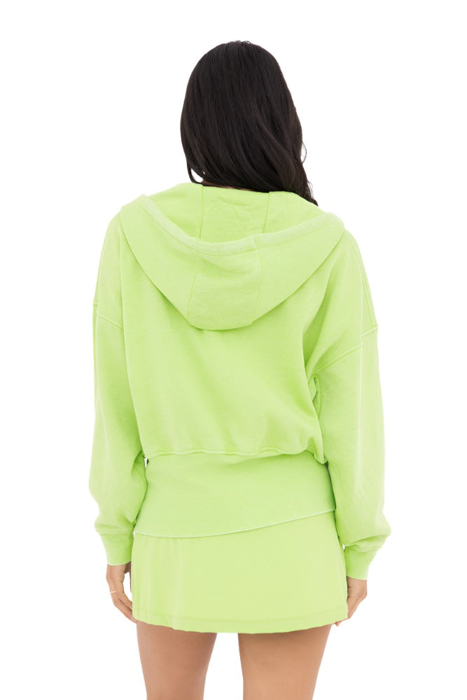 Mono B Fleece Hoodie Jacket KJ11571 Green Glow - Green Glow - Back View