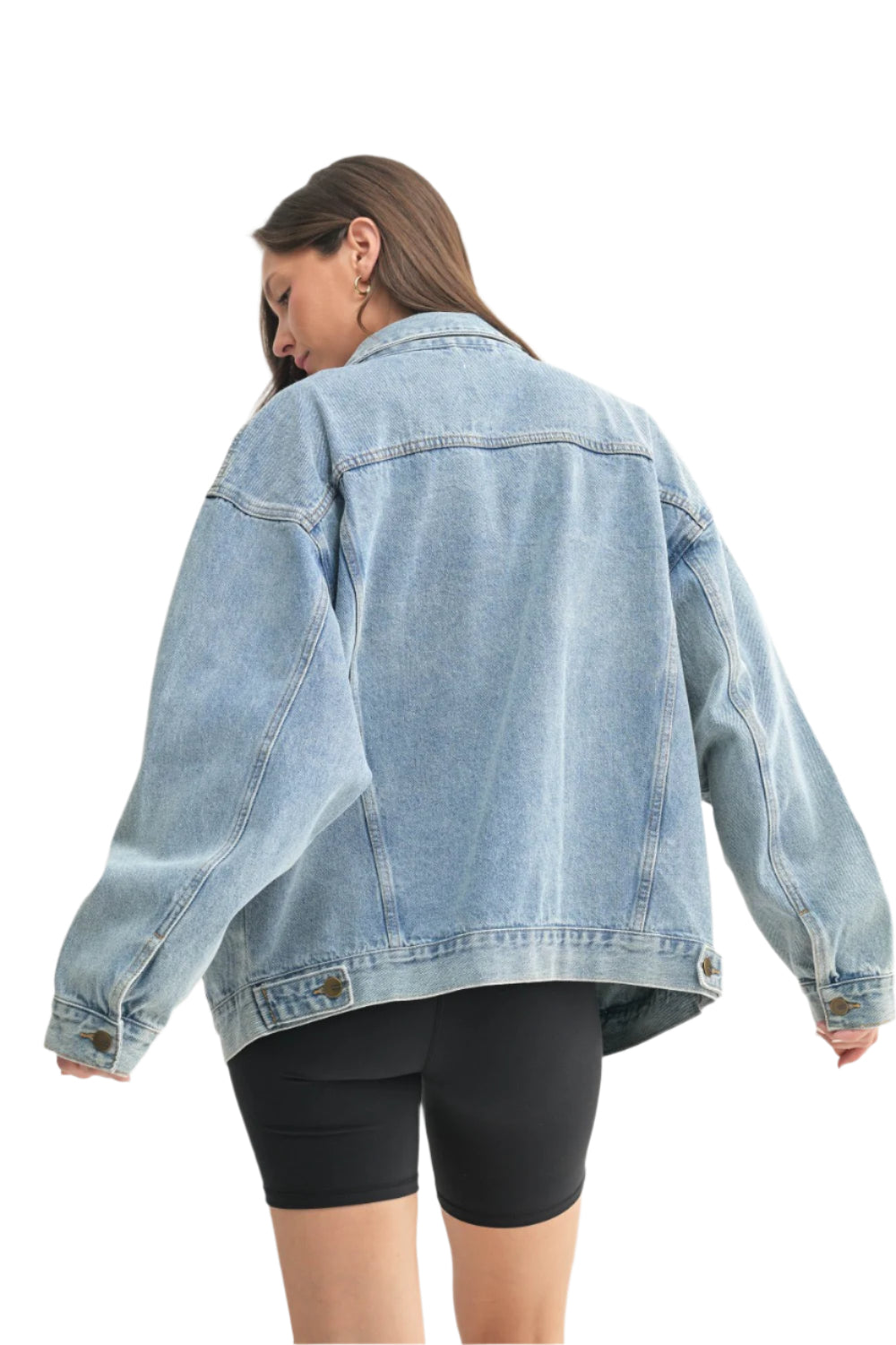 Mono B Boxy Cut Denim Jacket Oversized KJ11683