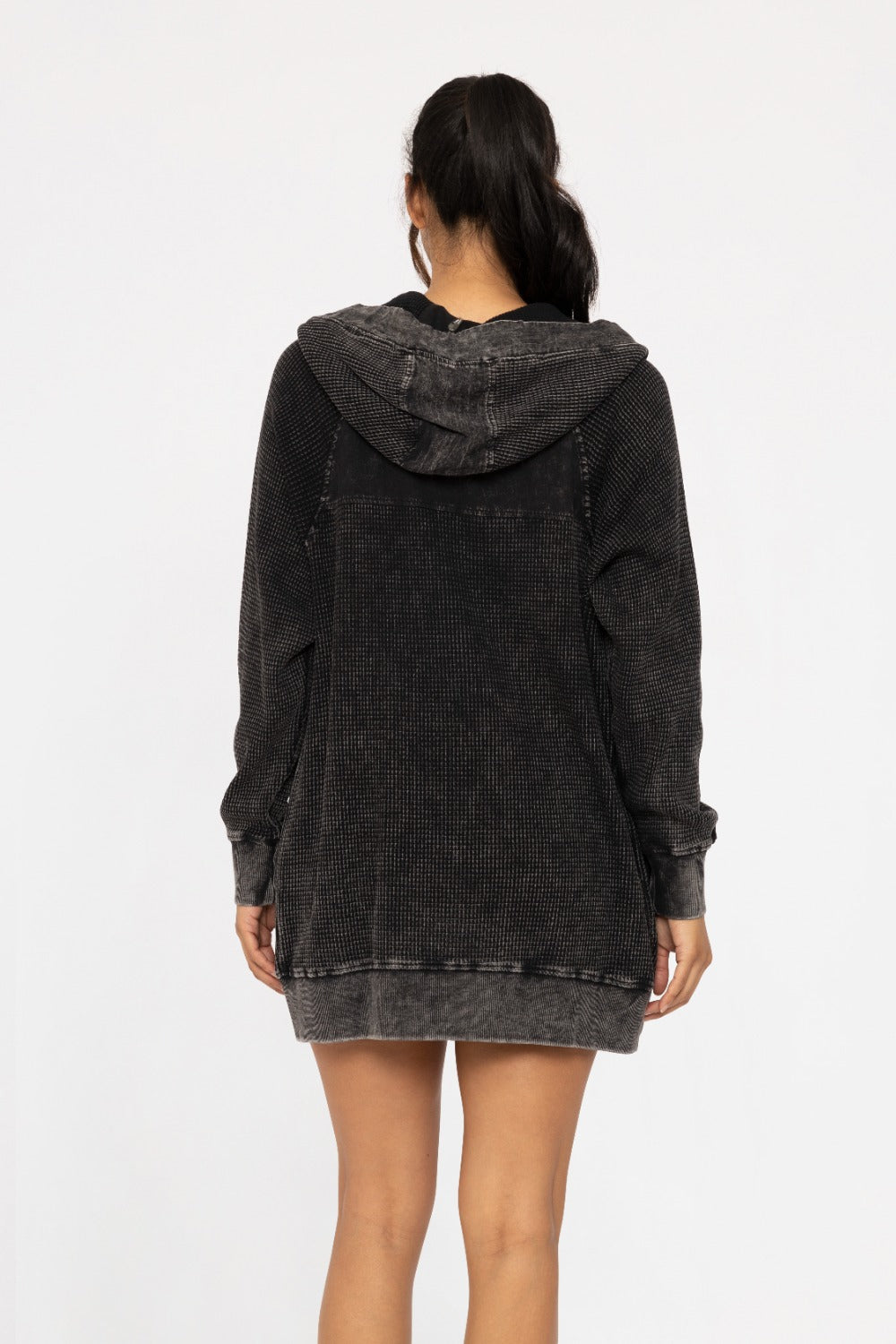 Mono B Thermal Oversized Zip Up Hooded Jacket KJ12071
