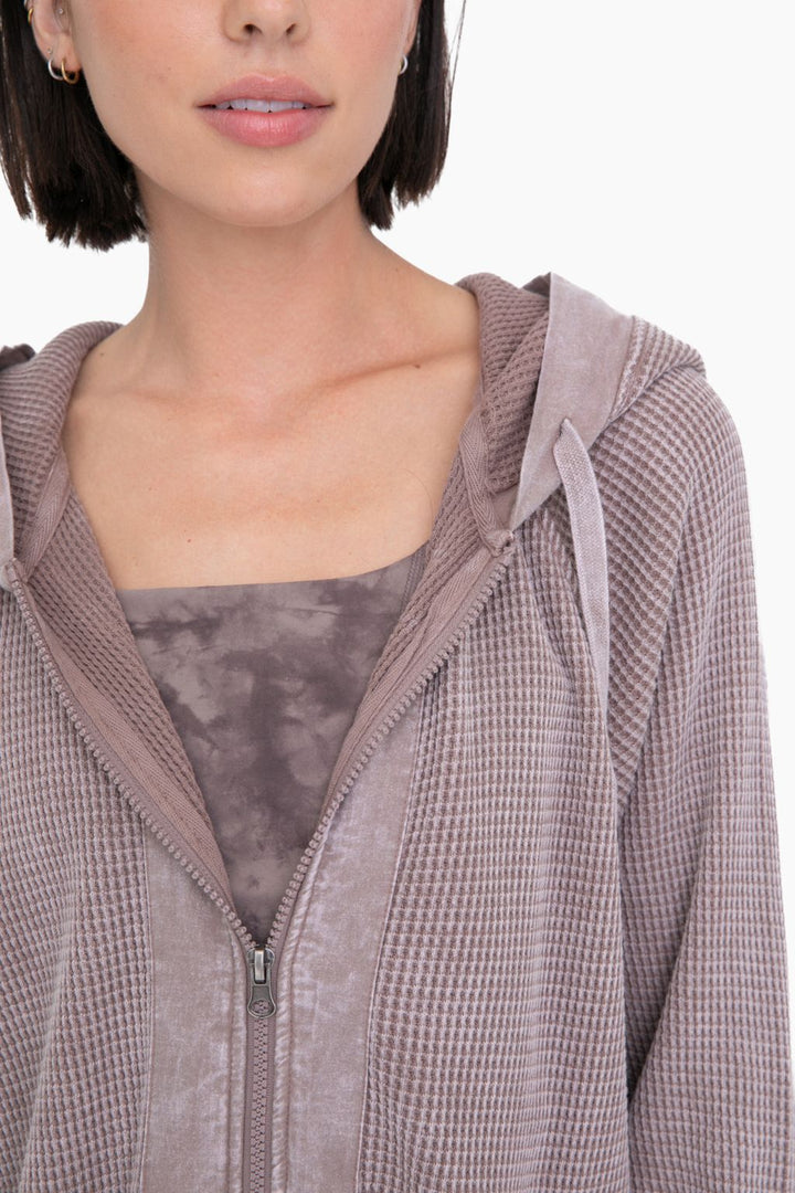 Mono B Thermal Oversized Zip Up Hooded Jacket KJ12071