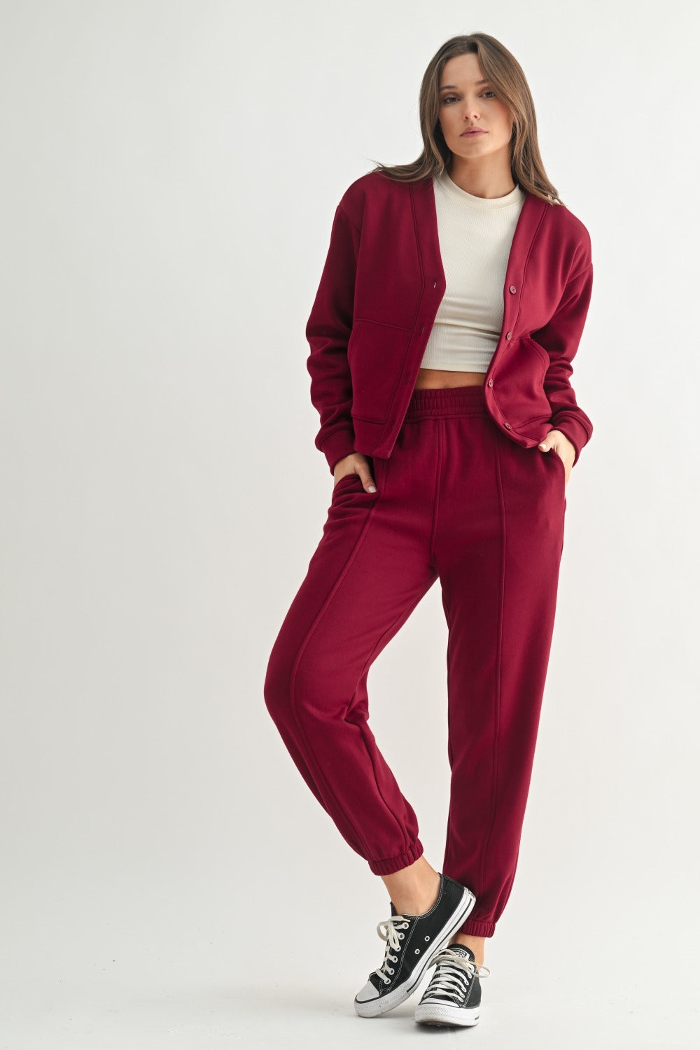 Mono B Brushed Interior Cardigan Hoodie KJ5119