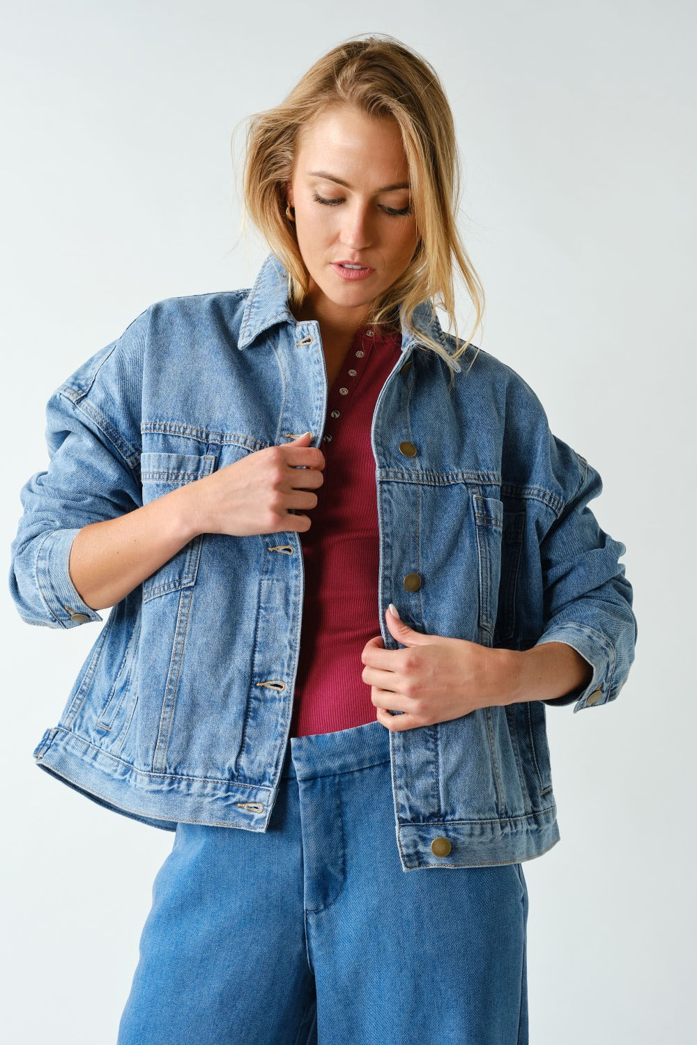 Mono B Boxy Denim Trucker Jacket KJ5577