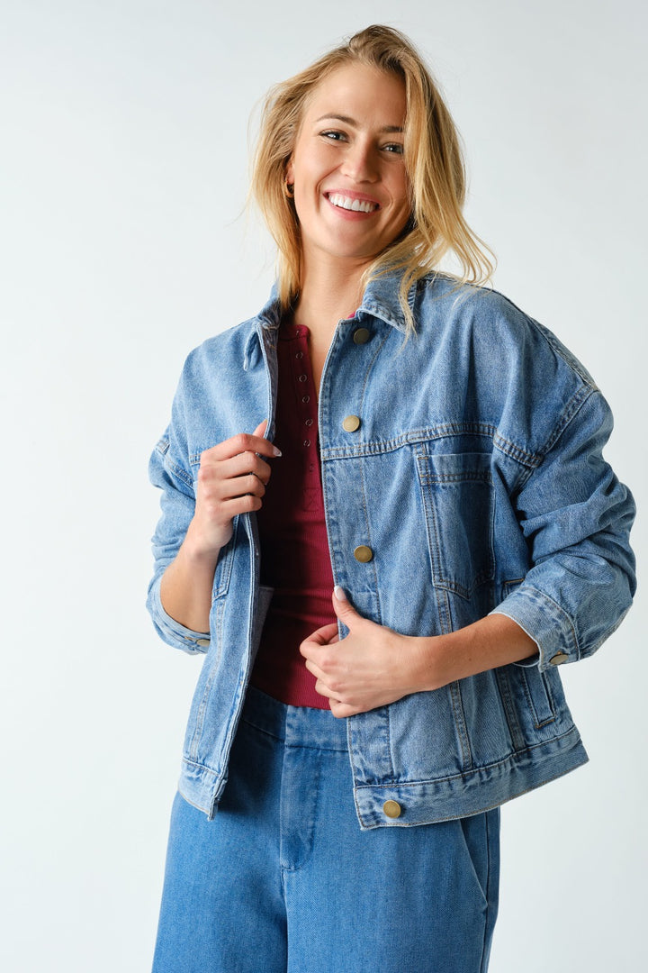 Mono B Boxy Denim Trucker Jacket KJ5577