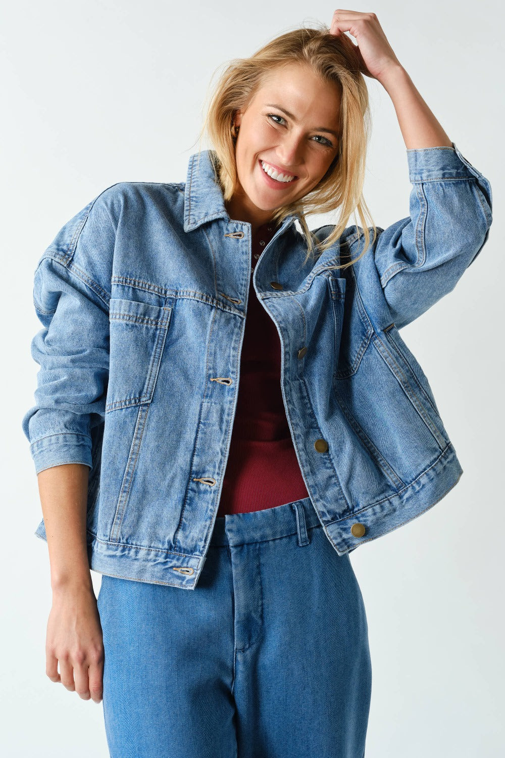 Mono B Boxy Denim Trucker Jacket KJ5577