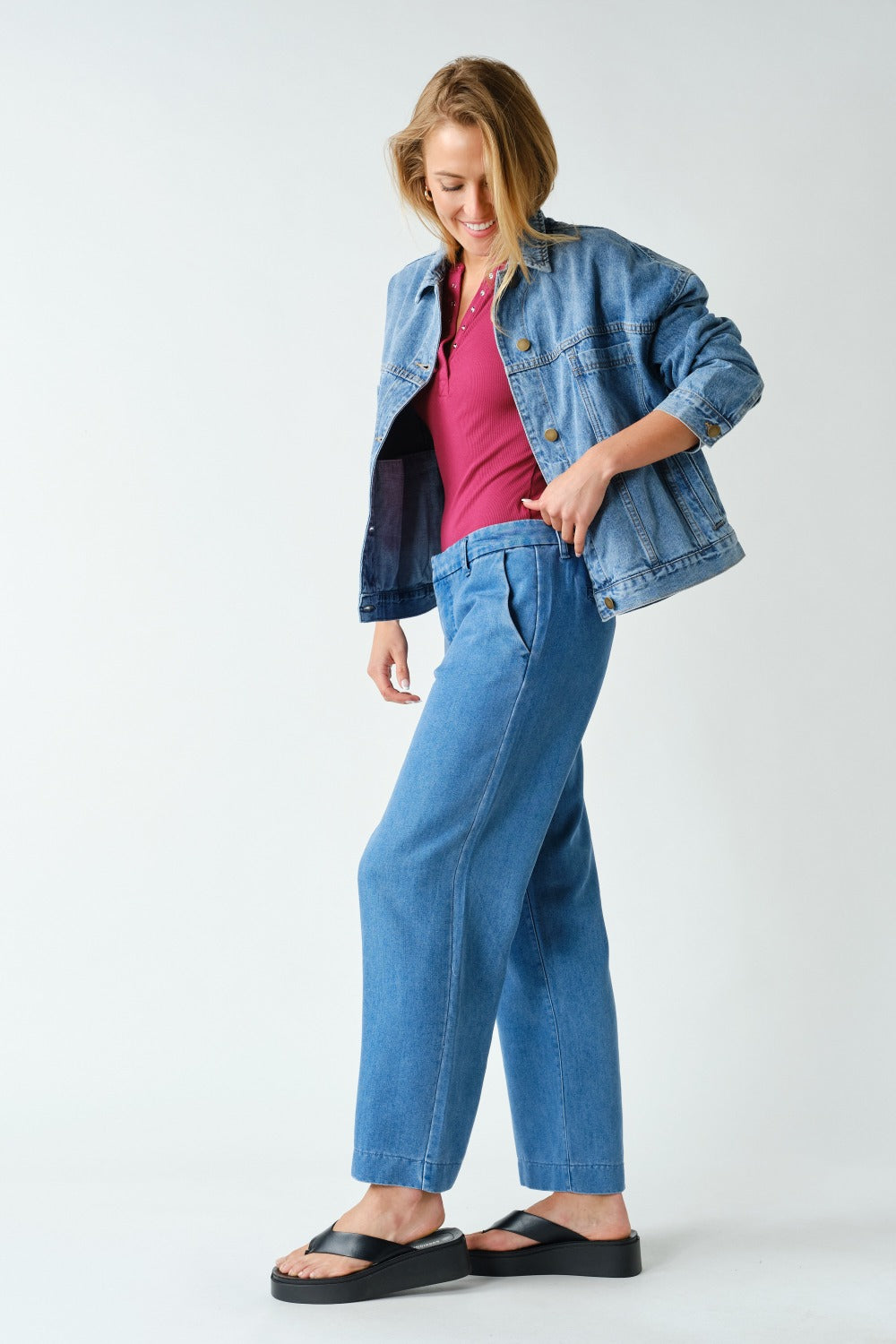 Mono B Boxy Denim Trucker Jacket KJ5577