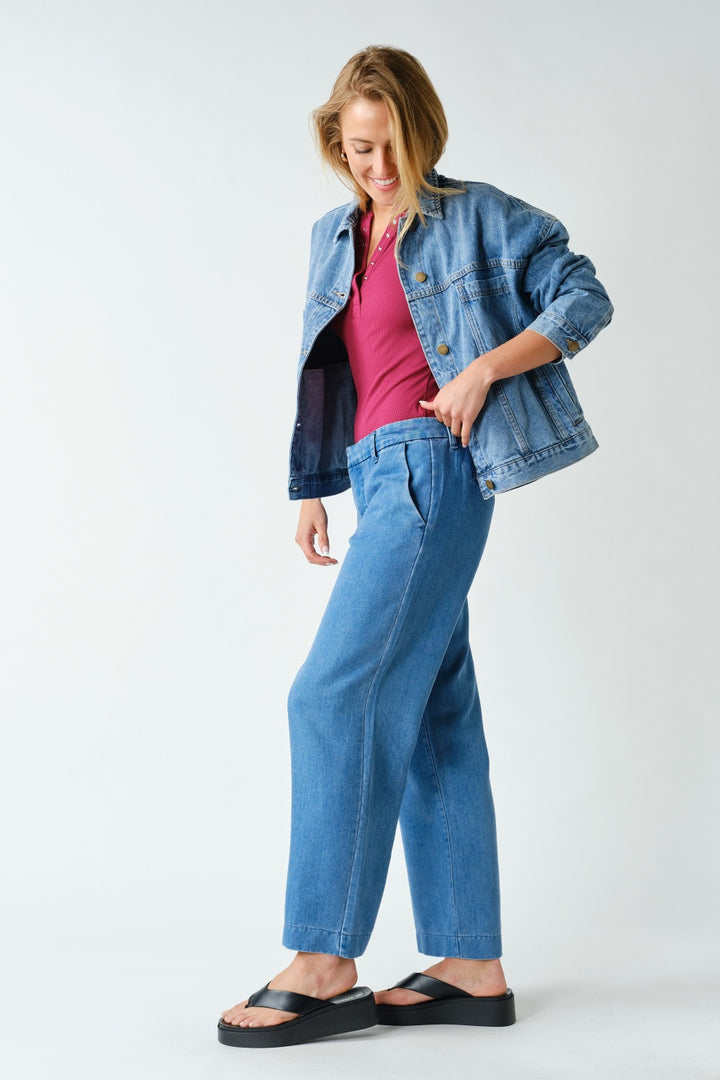 Mono B Boxy Denim Trucker Jacket KJ5577