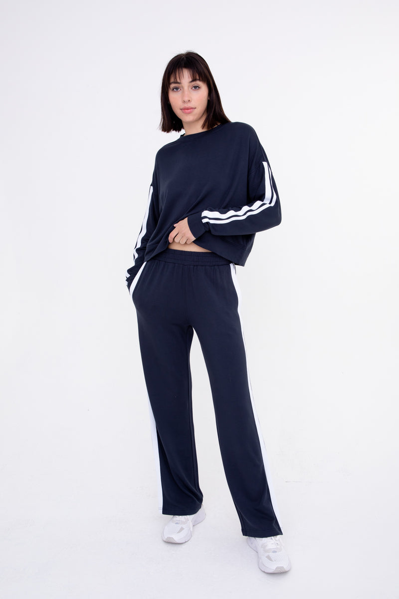 Mono B Side Stripe Wide Leg Lounge Pant KP11861