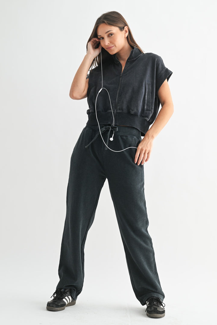 Mono B Highland Cotton Jacquard Lounge Pants KP5676 Deep Navy