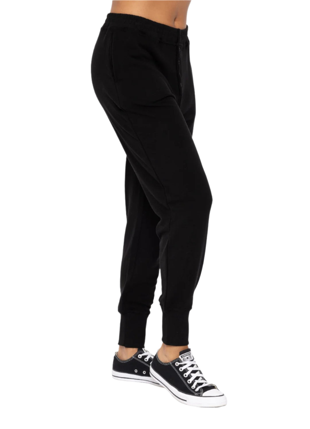 Mono B Cozy Comfort Lounge Pants - Black - Side View