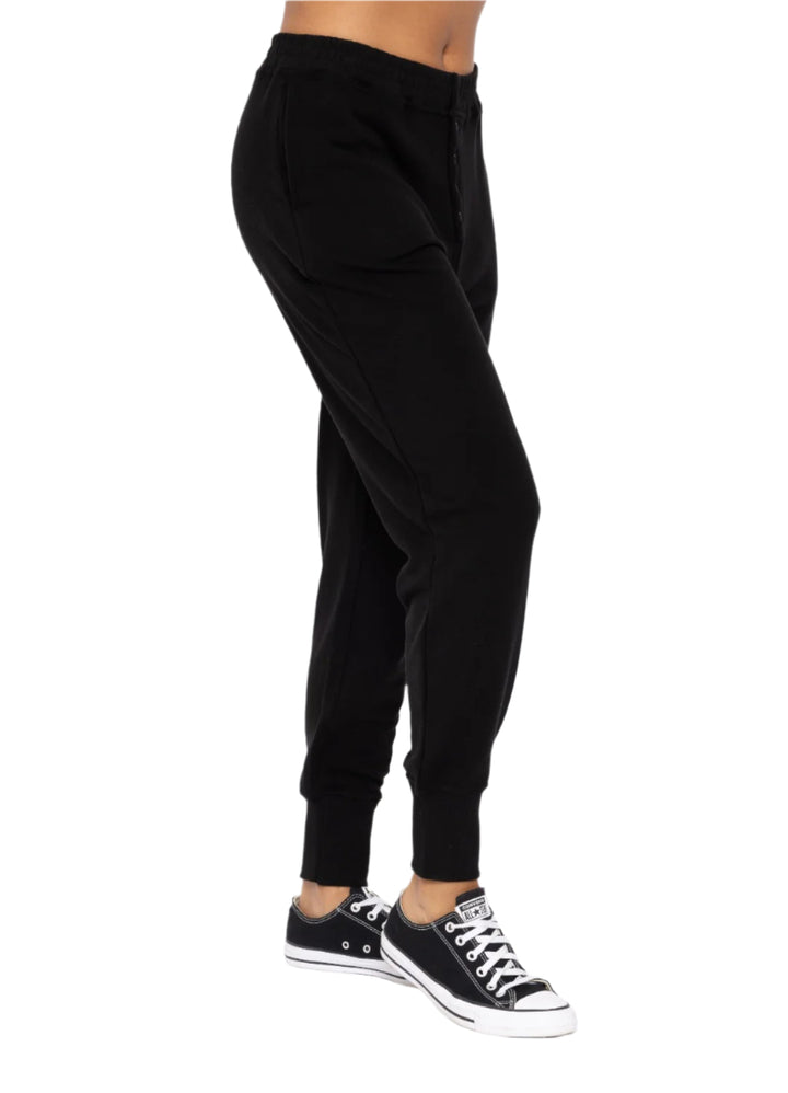 Mono B Cozy Comfort Lounge Pants - Black - Side View