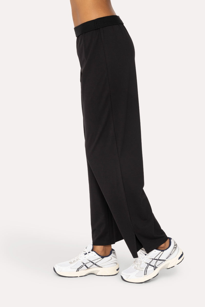 Mono B Air Essentials Fold Over Waist Wide Leg Lounge Pants KPZ12397