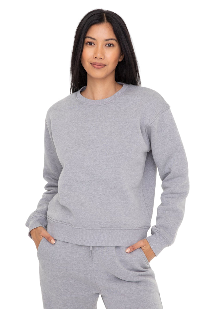 Mono B Classic Fit Fleece Sweatshirt - Heather Grey - Front View