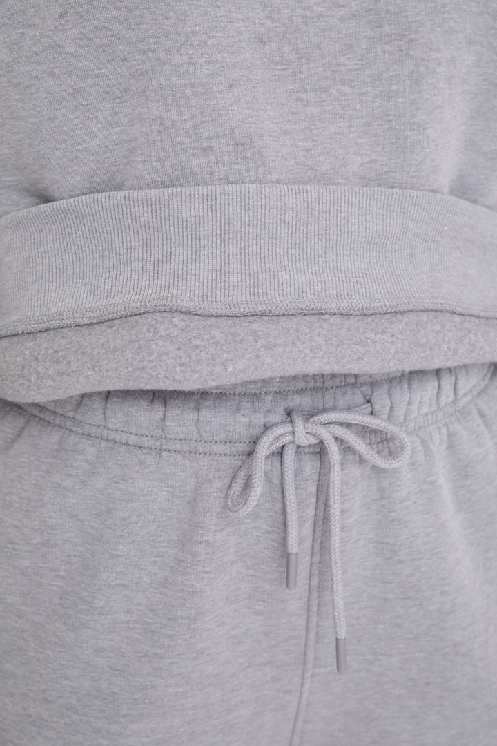 Mono B Classic Fit Fleece Sweatshirt - Heather Grey - Rear View