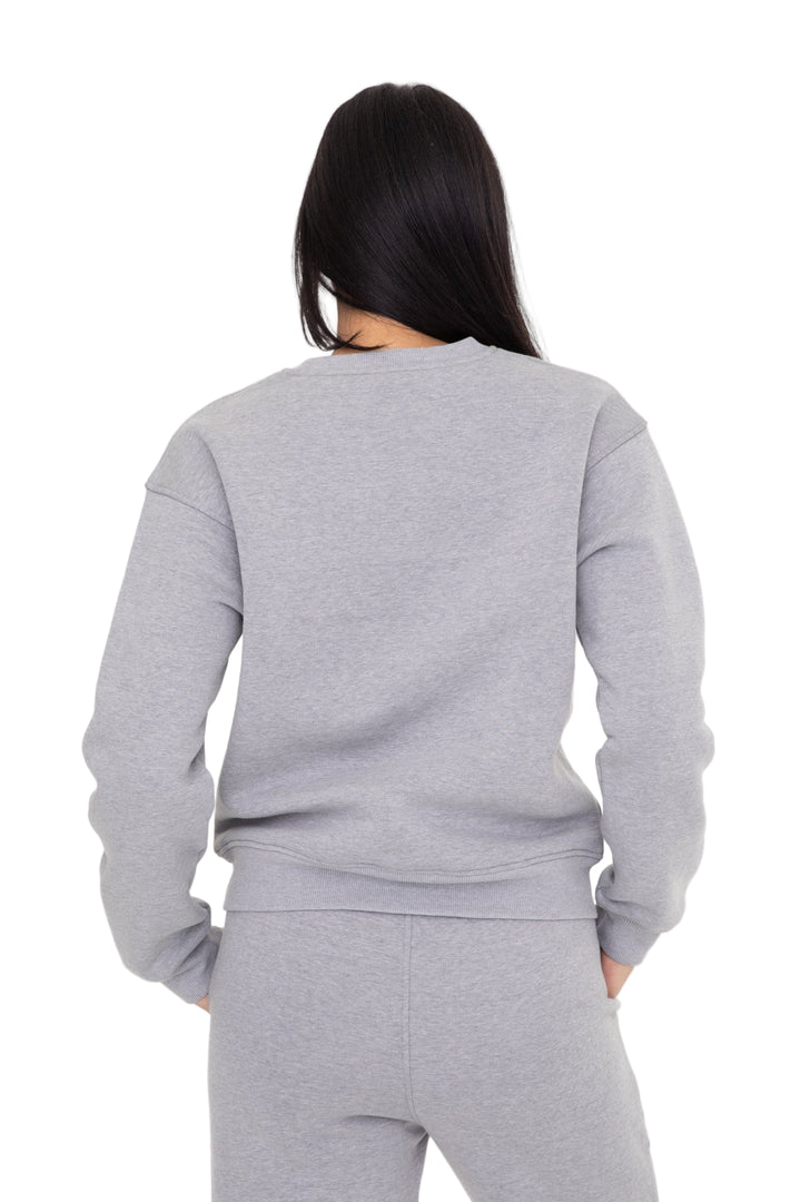 Mono B Classic Fit Fleece Sweatshirt - Heather Grey - Back View