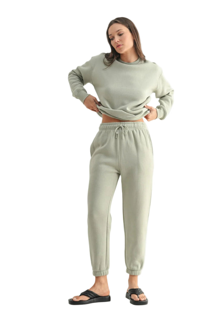 Mono B Classic Fit Fleece Sweatshirt - Marsh - Full Front View