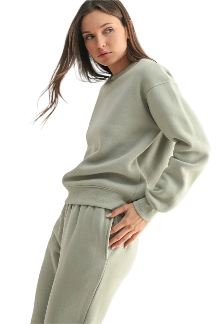Mono B Classic Fit Fleece Sweatshirt - Marsh - Side View