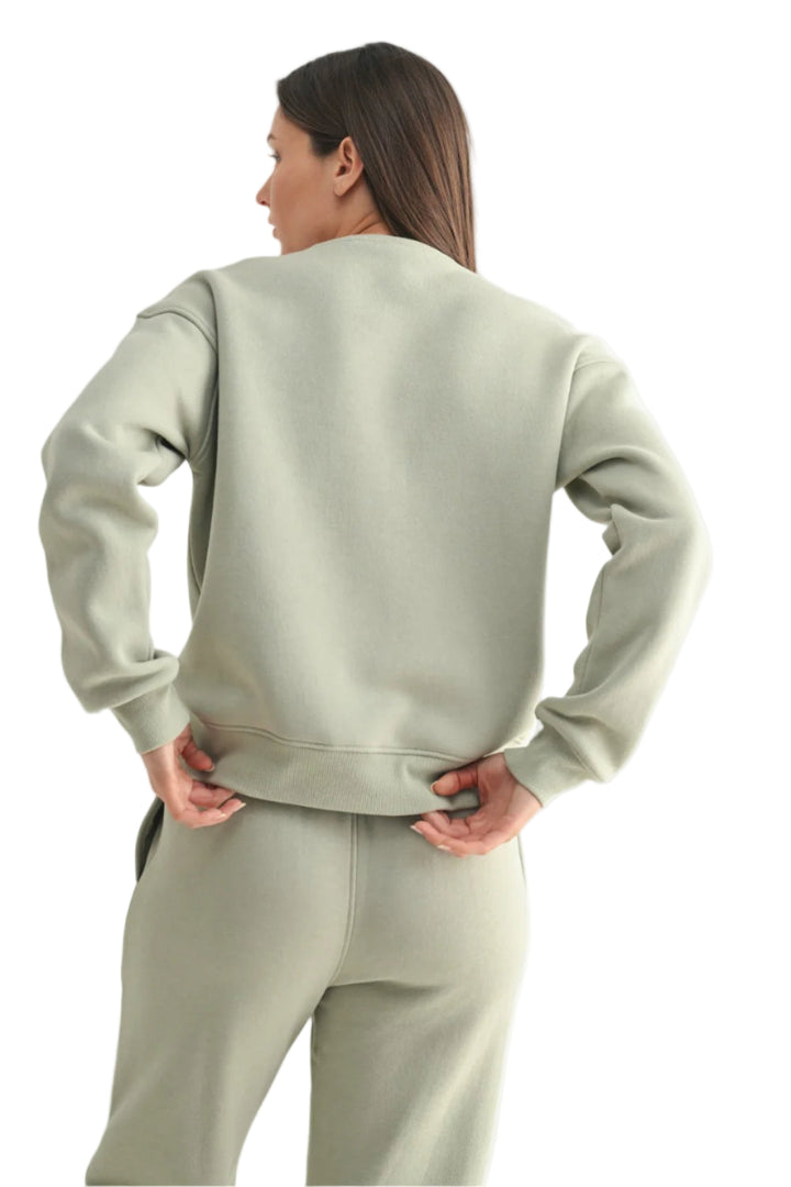 Mono B Classic Fit Fleece Sweatshirt - Marsh - Back View