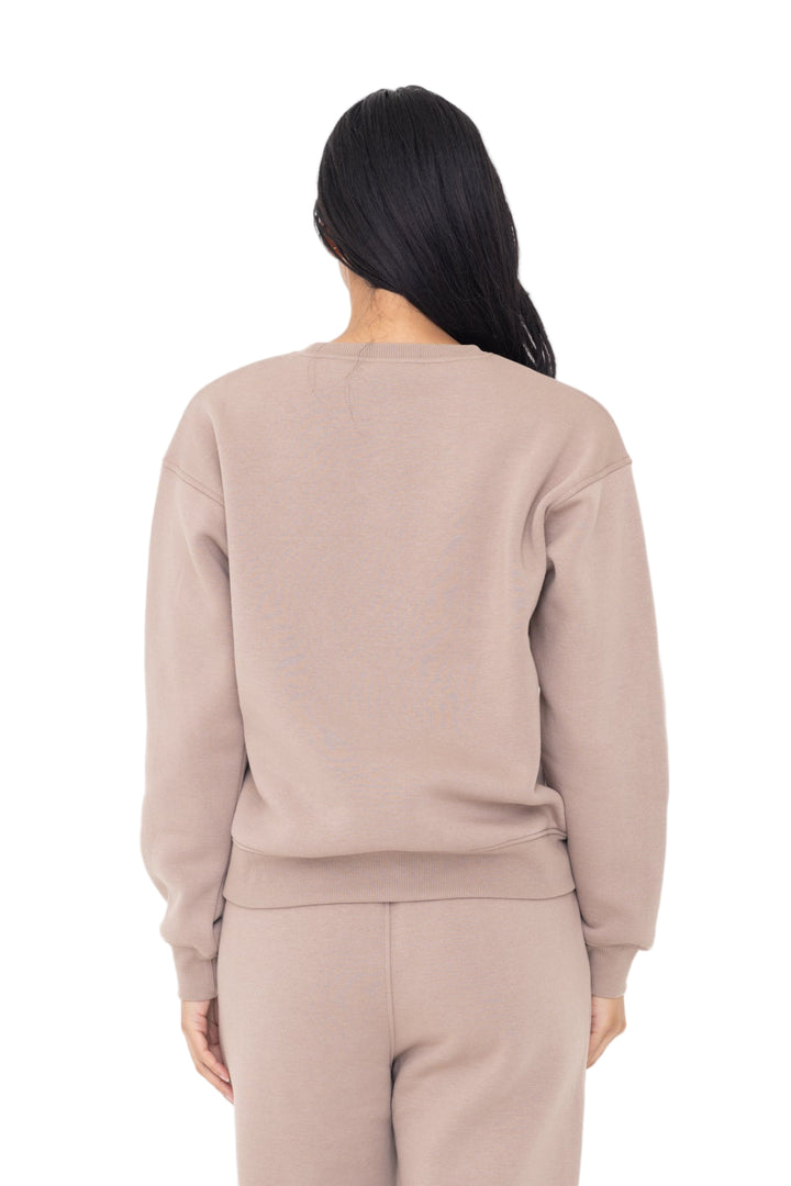 Mono B Classic Fit Fleece Sweatshirt - Toast - Back View
