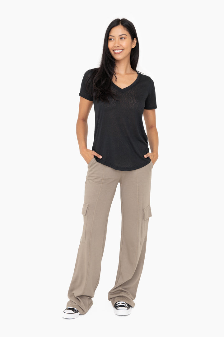 Mono B V Neck Classic Cut Modal Blend Tee (KT12112)
