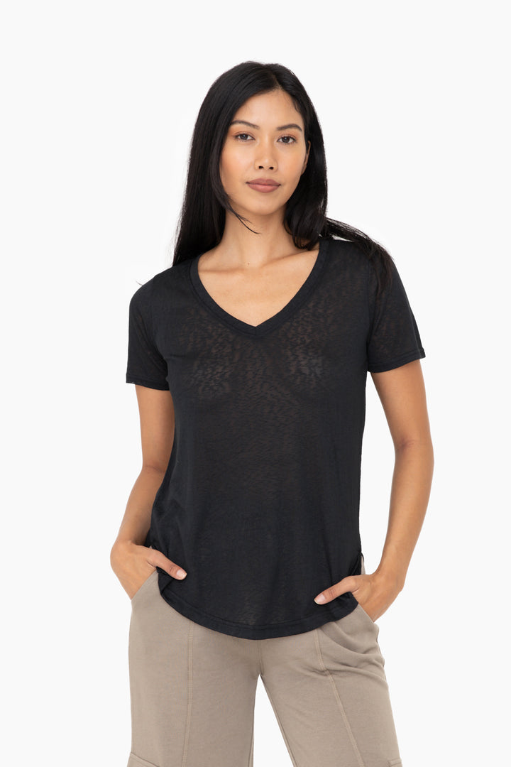 Mono B V Neck Classic Cut Modal Blend Tee (KT12112)
