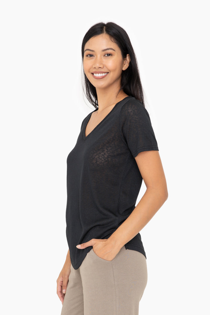 Mono B V Neck Classic Cut Modal Blend Tee (KT12112)