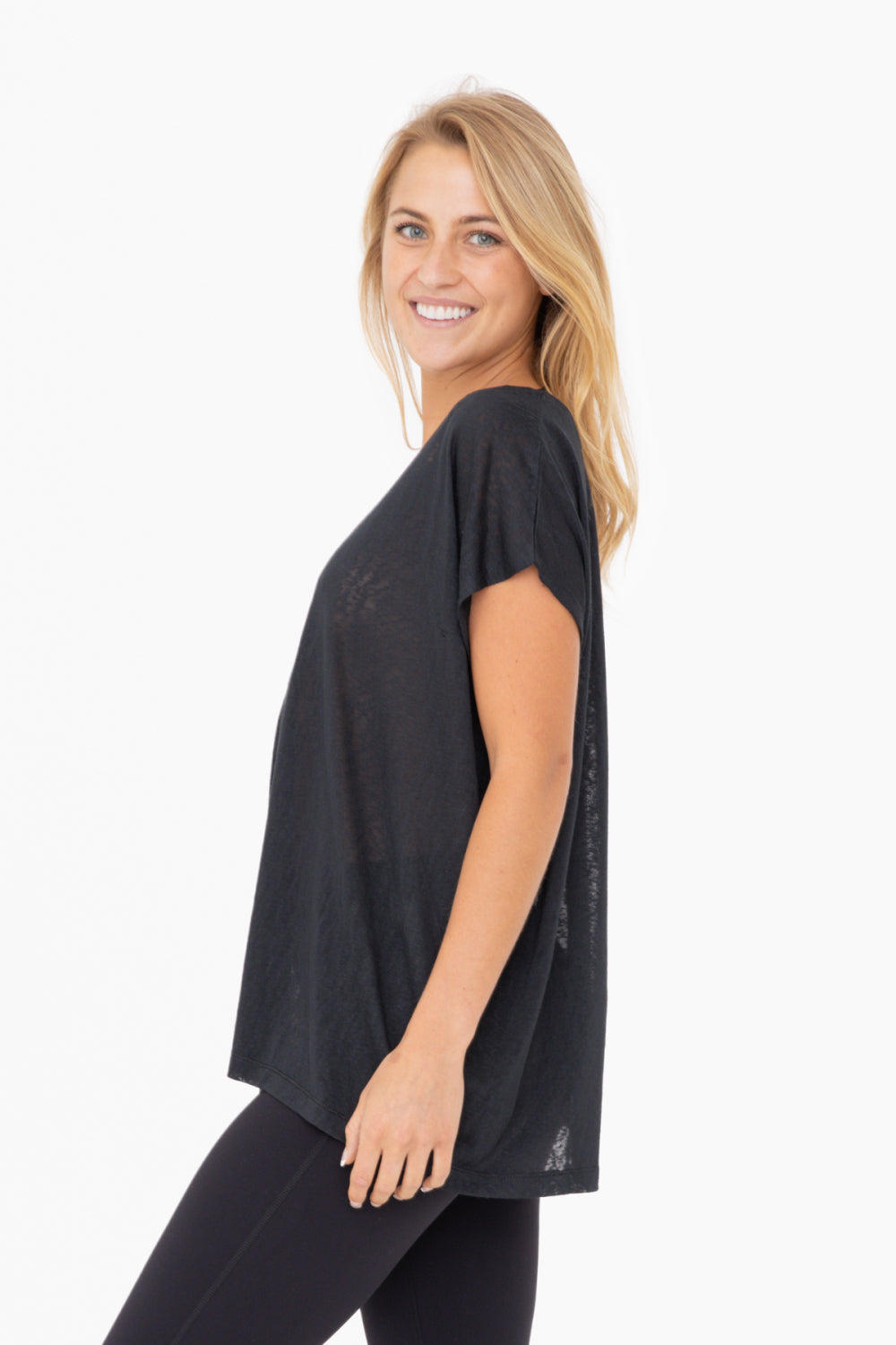 Mono B V Neck Relaxed Modal Blend Tee Shirt KT12213