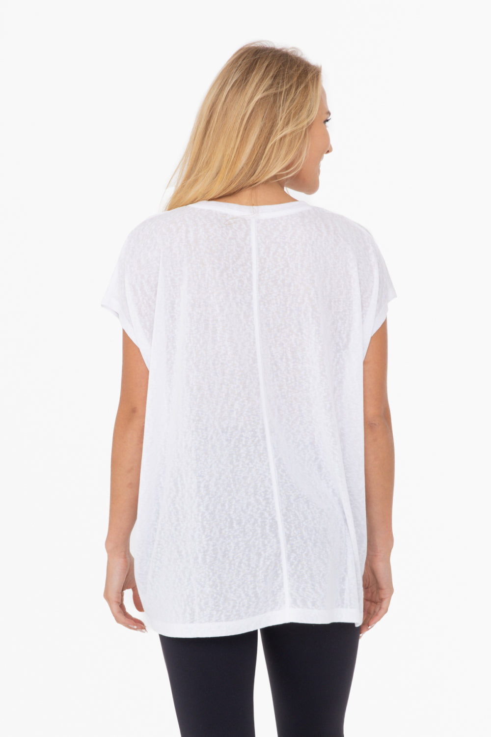 Mono B V Neck Relaxed Modal Blend Tee Shirt KT12213