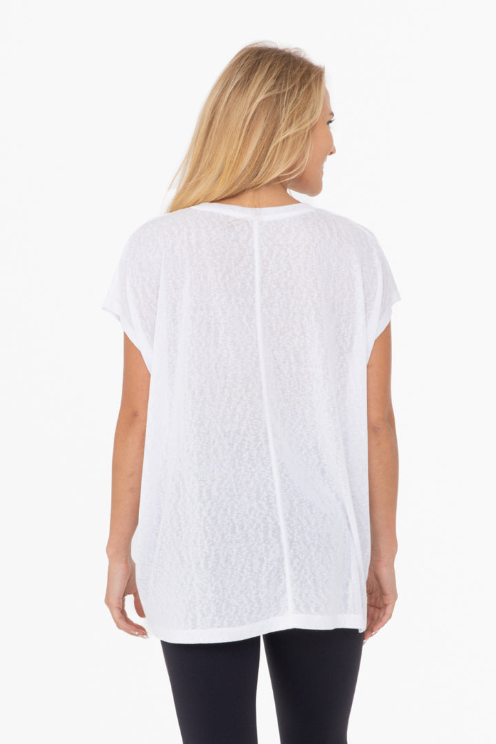 Mono B V Neck Relaxed Modal Blend Tee Shirt KT12213
