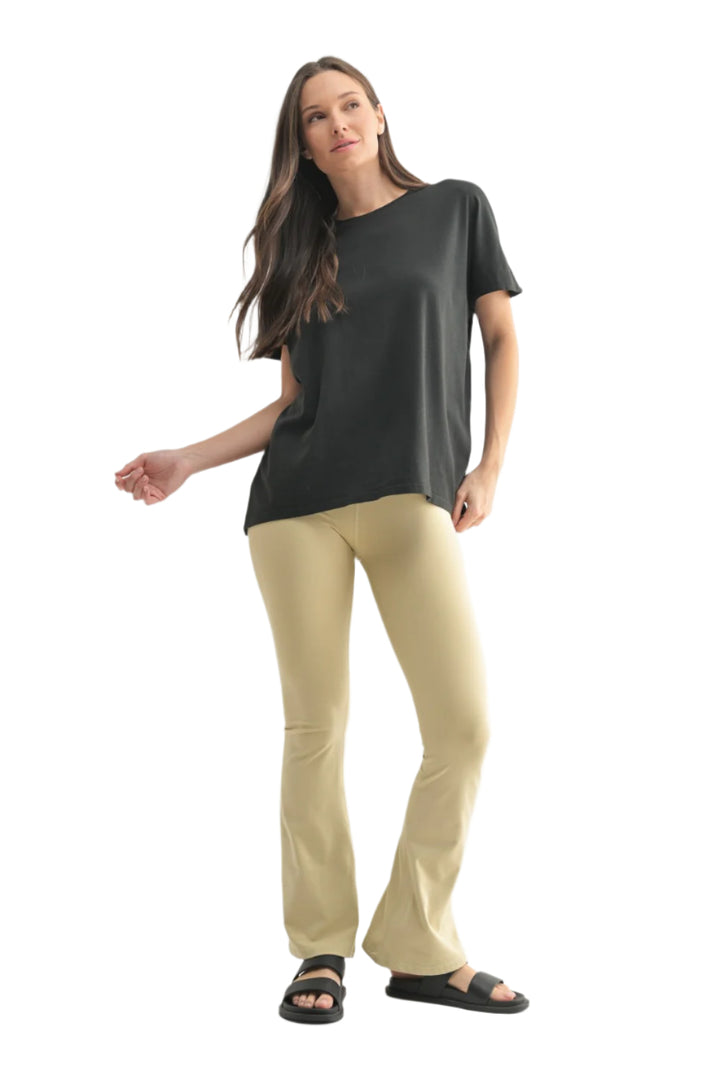 Mono B Shoreline Pima Cotton Slouchy Tee - Black - Front Full View