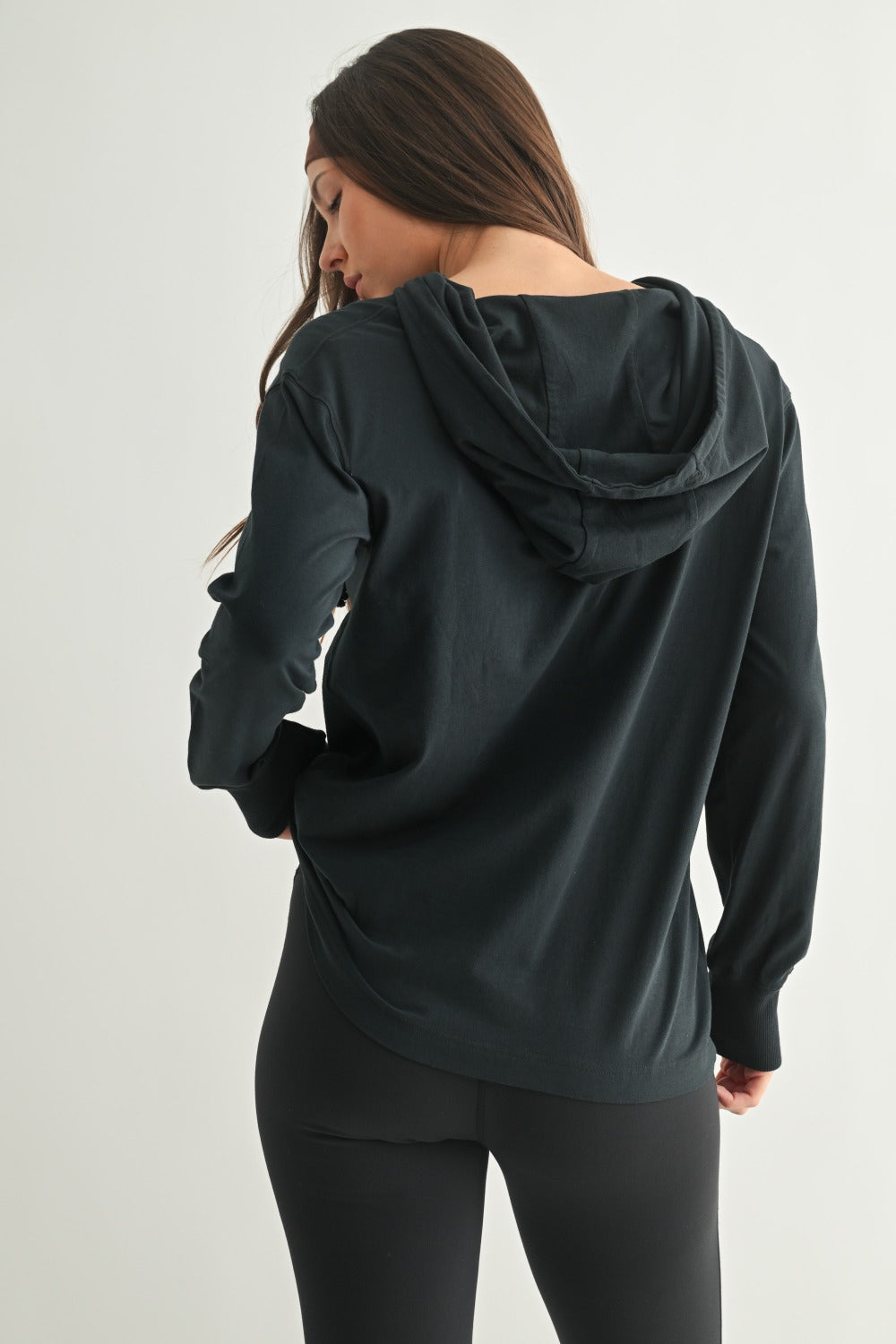Mono B Ridgeline Pima Cotton Henley Hoodie KT5506 Deep Navy
