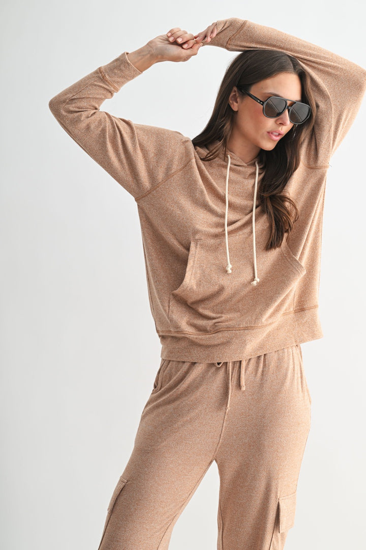 Mono B Brushed Hacci Lounge Hoodie KT5668