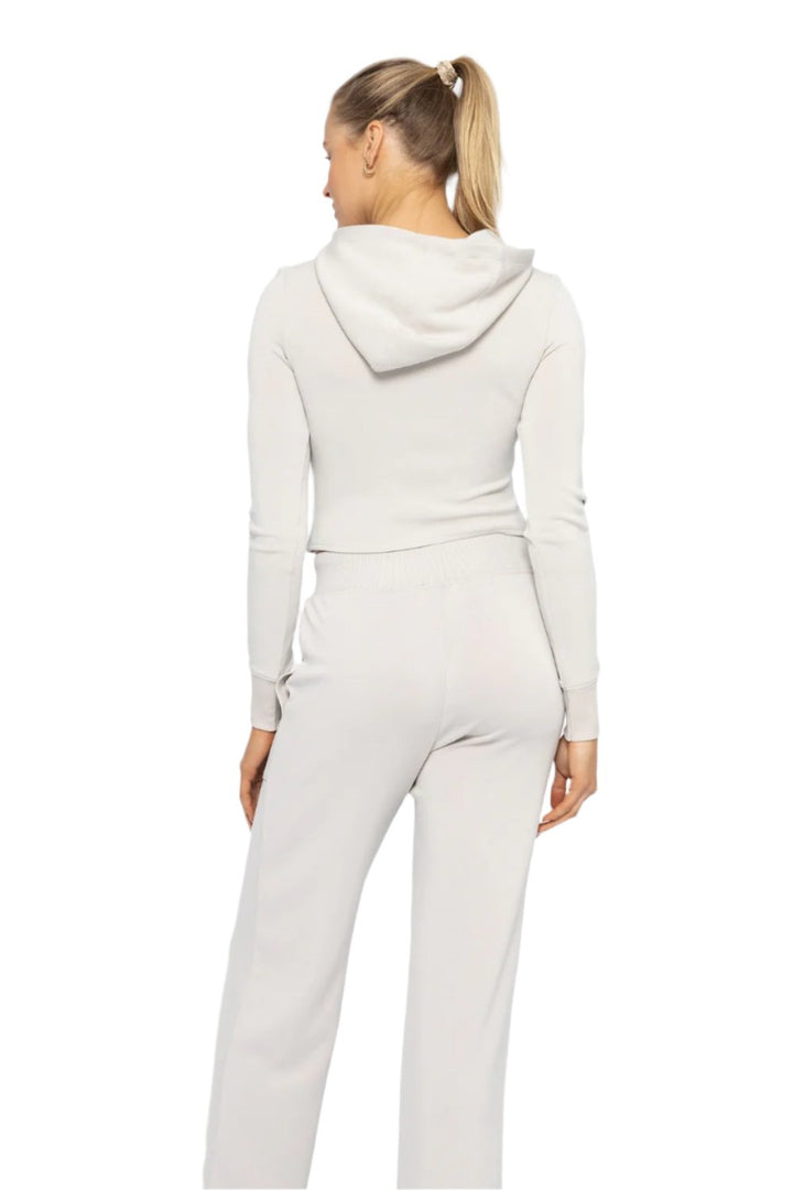 Mono B Corset Style Hoodie - Pale Grey - Back View