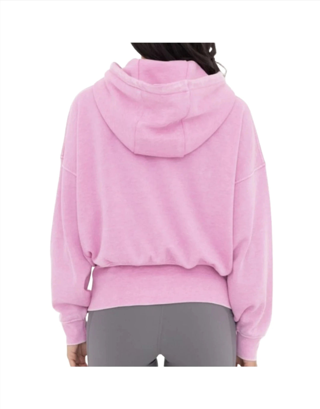Mono B Fleece Hoodie Jacket KJ11571 Fuschia - Fuchia - Back View