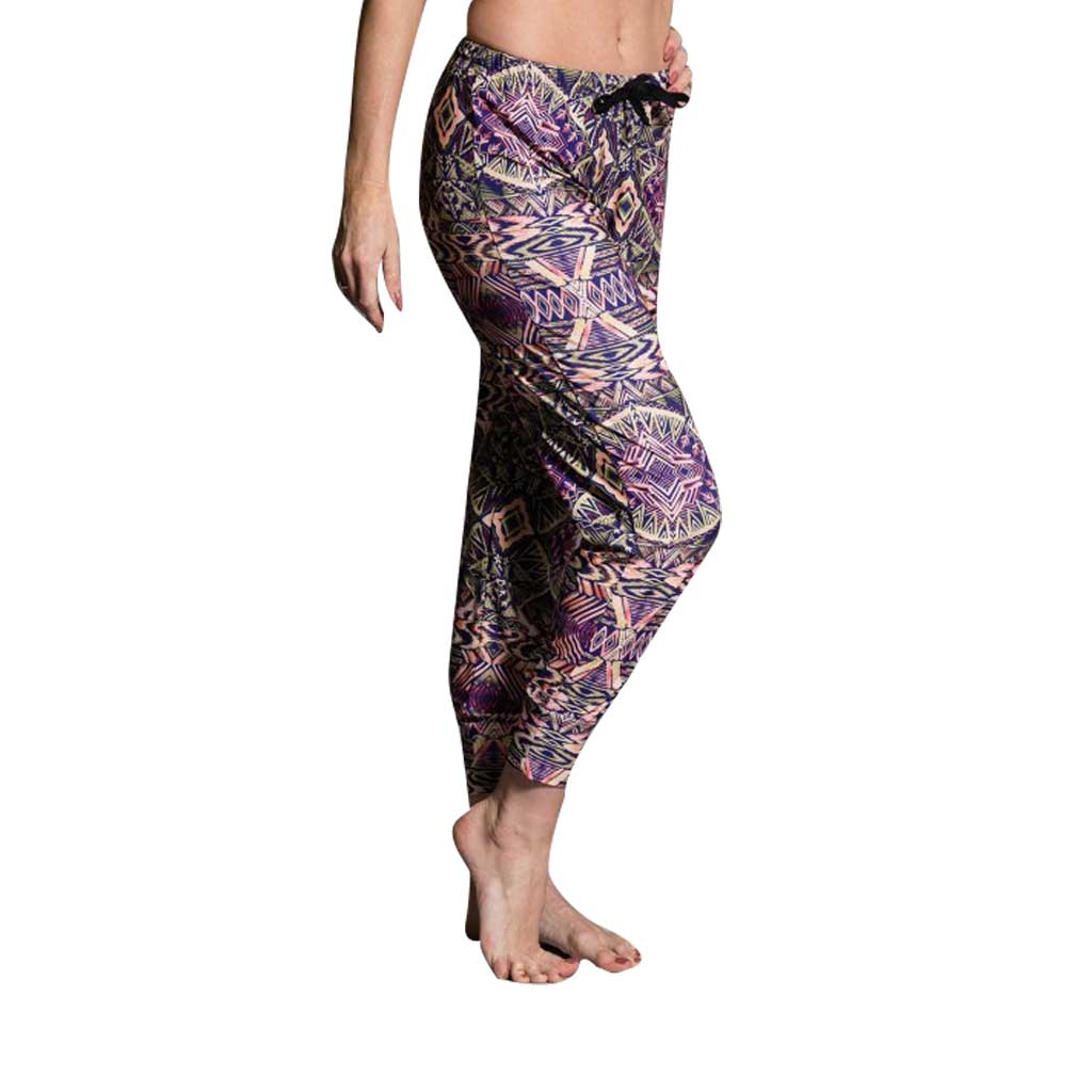 Onzie Hot Yoga Sweat Pant 227 - Tropical Rainforest - Side View