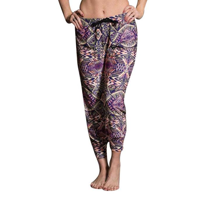 Onzie Hot Yoga Sweat Pant 227 - Tropical Rainforest - Front View