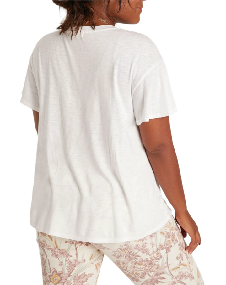 TLA V-Neck Crop Flutter Sleeve Tee and Petite - White - Back Side View