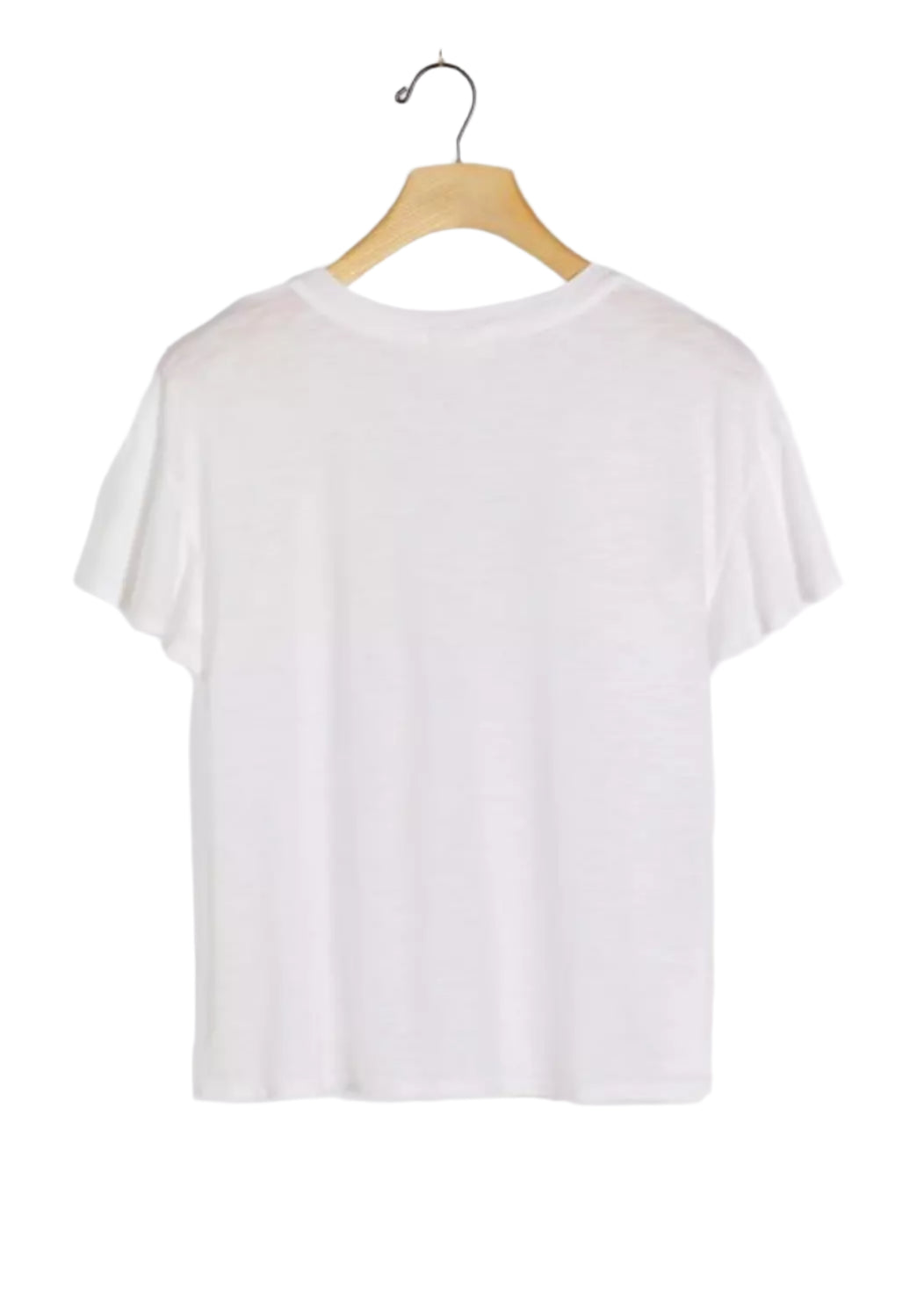 TLA V-Neck Crop Flutter Sleeve Tee and Petite - White - Rear View