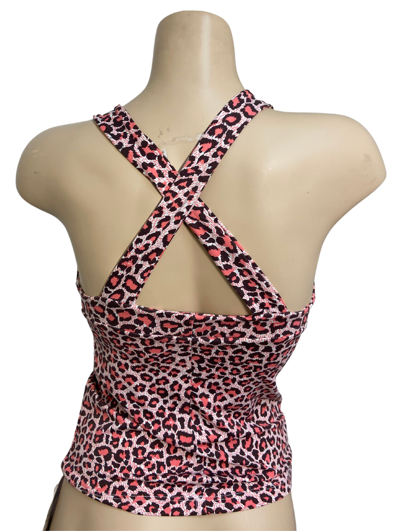 Bia Brazil Activewear Tank Top Brown and Pink Leopard TT3214