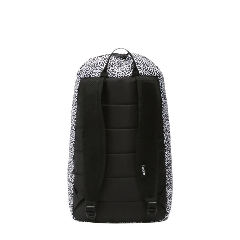 Vooray Stride Cinch Backpack - Black White Leopard - Back View