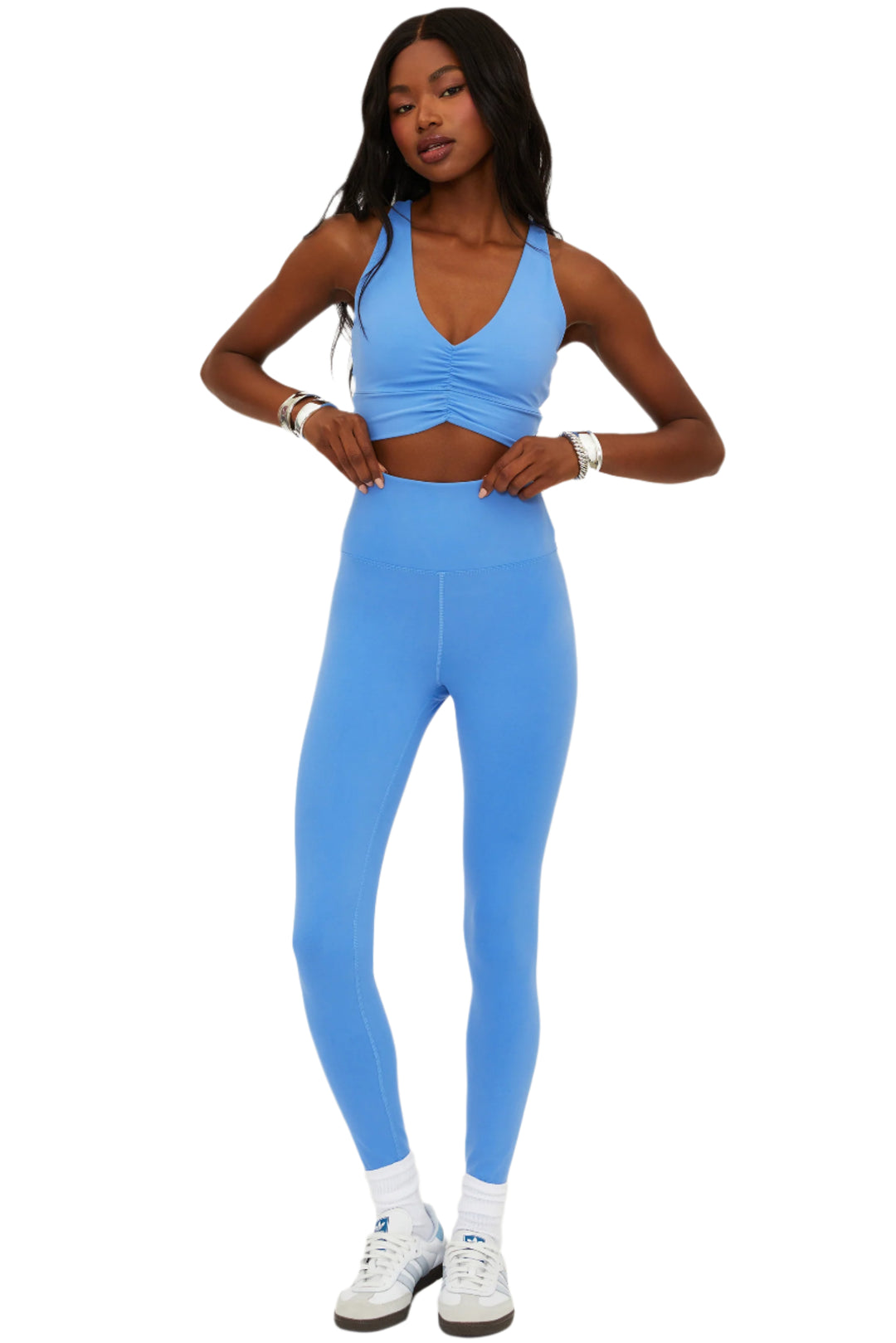 Beach Riot Piper Legging - Marina Blue - Front Full View
