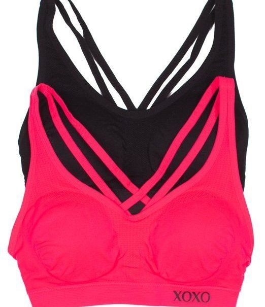 XOXO Double Strap Seamless Sports Bra -  front  view