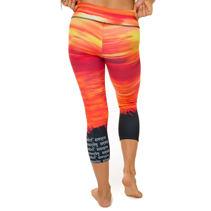 Onzie Hot Yoga Graphic Capri 241 - Sandskrit - rear view