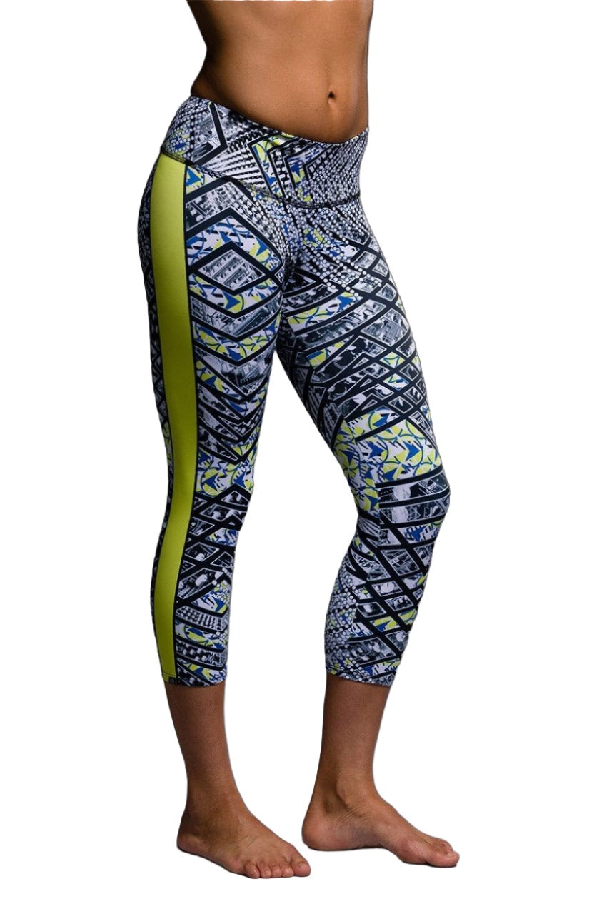 Onzie Hot Yoga Graphic Capri 241 -  Mixer Mixing - side view